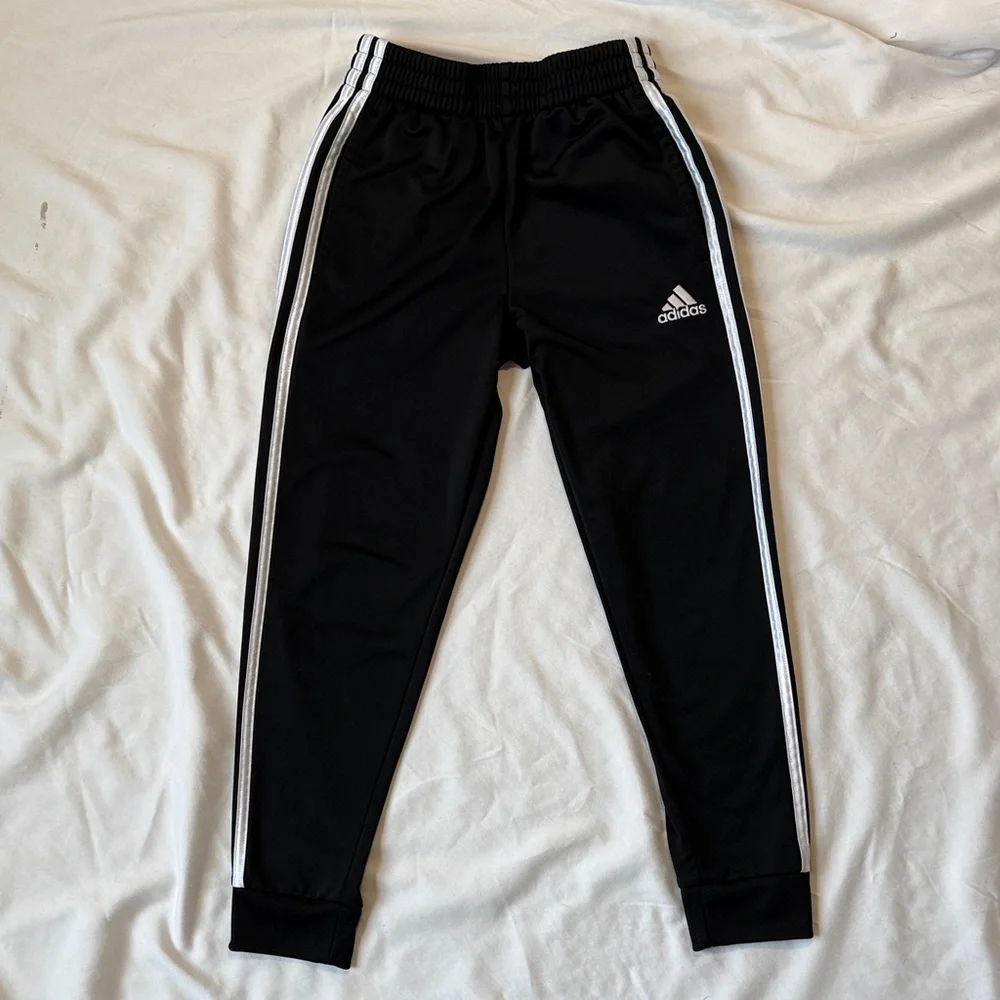 Adidas Kids Size S (8) Classic Black Athletic Jogger Sweatpants
